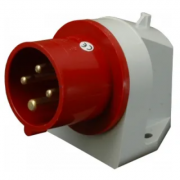 Вилка вбудована кутова (силовий роз'єм) ER-1643  IP44 (16A, 400V, 3P+PE)